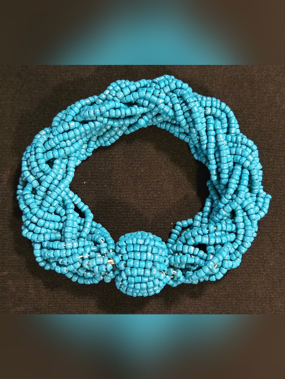 Turquoise Blue Beaded Multi-Strand Bracelet